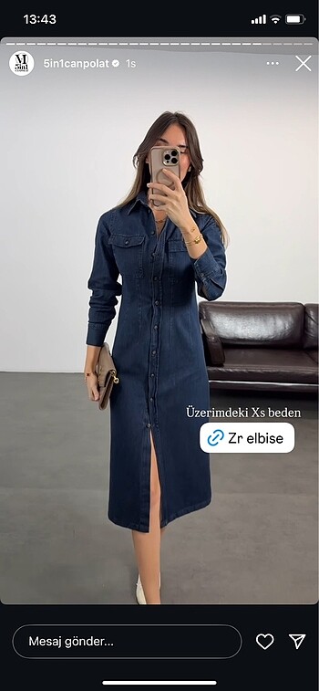 Denim elbise