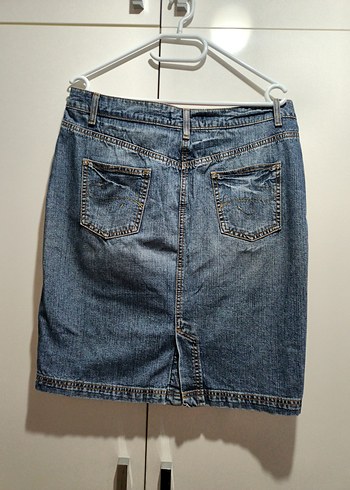 Kot Kumaşlı Midi Etek - Görsel 2