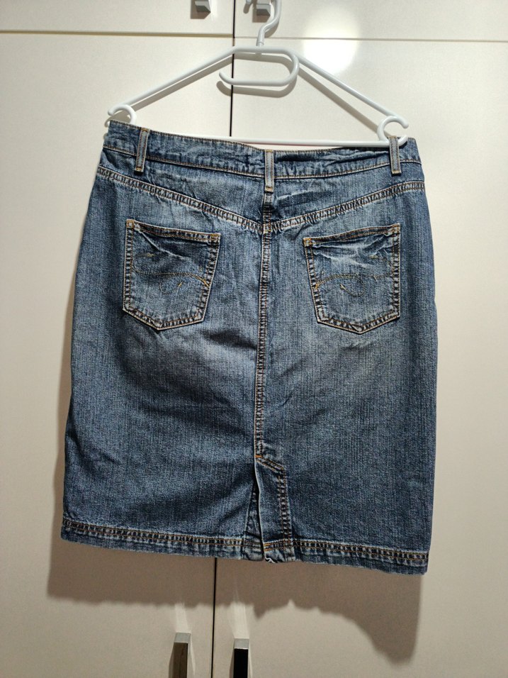 Kot Kumaşlı Midi Etek - Görsel 2