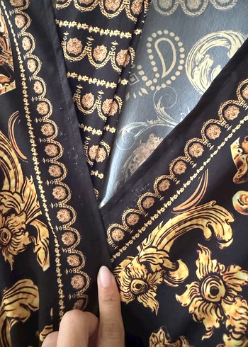 Uzun Kollu Desenli Elbise - Görsel 3