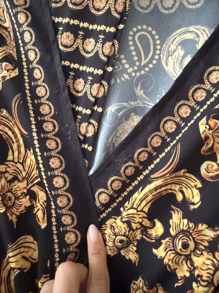 Uzun Kollu Desenli Elbise - Görsel 3