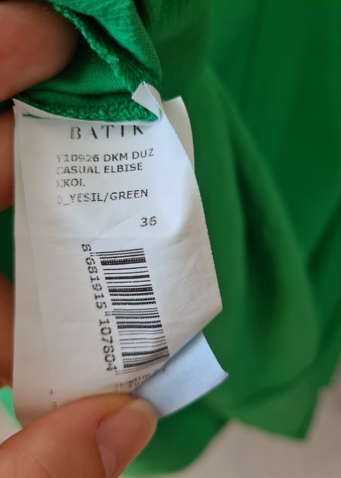 Batik yeşil elbise - Görsel 3