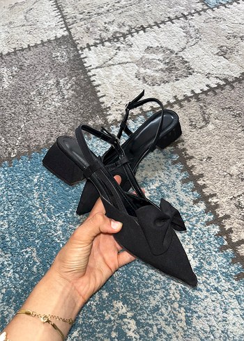 38 Beden siyah Renk Siyah Fiyonklu Stiletto Kadın Abiye Ayakkabı