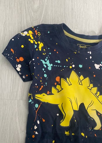 Erkek Çocuk Çok Renkli Dinozor Baskılı Tişört - Görsel 2