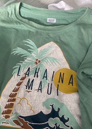 Erkek Çocuk Yeşil Baskılı Kısa Kollu Tişört - Görsel 2