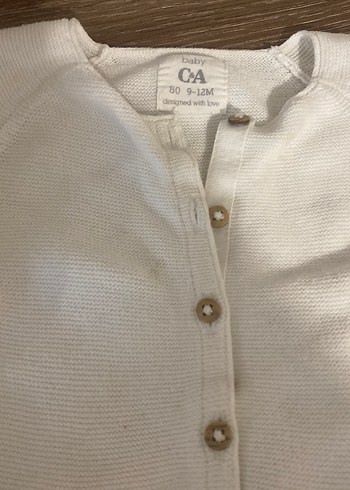 Kız Çocuk Beyaz Örgü Hırka - Görsel 2