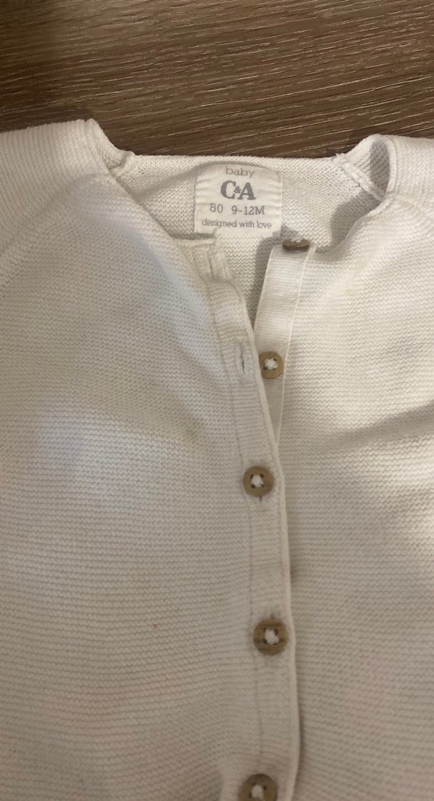 Kız Çocuk Beyaz Örgü Hırka - Görsel 2