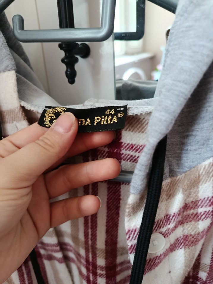 Bordo Ekoseli Kapüşonlu Rahat Gömlek - Görsel 2