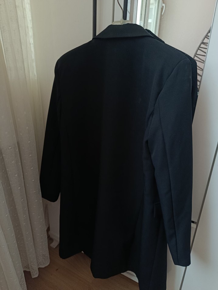 Kadın Siyah Düğmeli  Blazer - Görsel 3