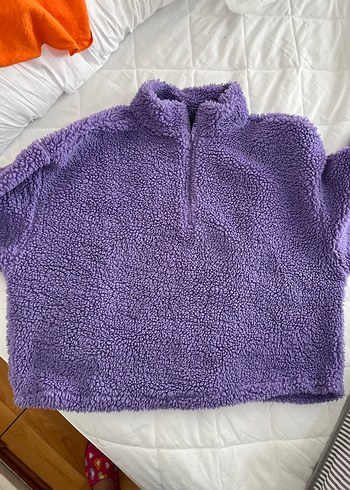 Mor Yumuşak Dokulu Sweatshirt