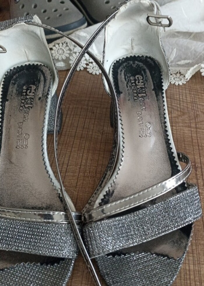 Gümüş topuklu - Görsel 4