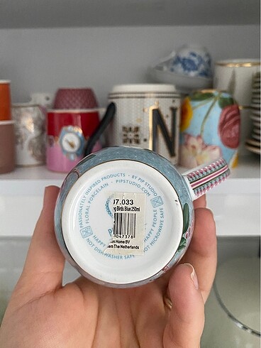 Beden çeşitli Renk Mavi Porselen Sütlük 250 Ml Blushing Birds Collection by Pip Stu