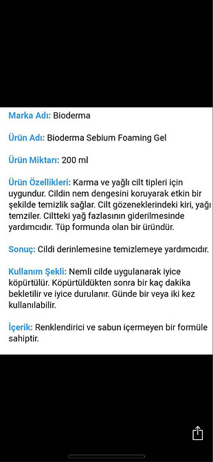 Bioderma Bioderma temizleme jeli