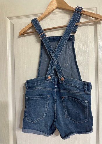 10 Yaş Beden H&M Kızlar için Mavi Denim Askılı Tulum