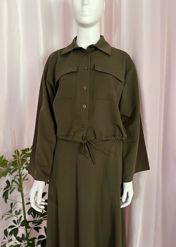 Haki Yeşil Uzun Kollu Salaş İkili takım - Görsel 3