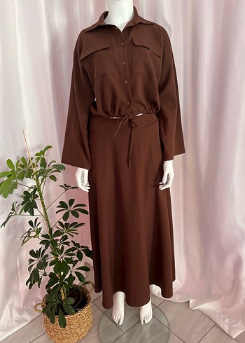 Kahverengi Uzun Kollu İkili Takım - Görsel 4