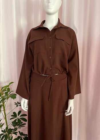 Kahverengi Uzun Kollu İkili Takım - Görsel 2