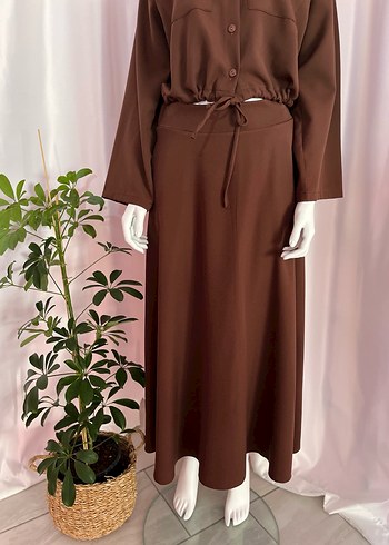 Kahverengi Uzun Kollu İkili Takım - Görsel 3