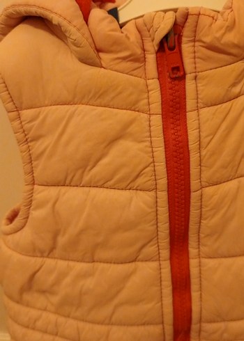 Kız Çocuk pudra pembe Kapüşonlu Yelek - Görsel 2