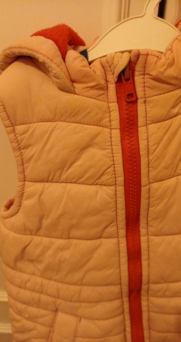 Kız Çocuk pudra pembe Kapüşonlu Yelek - Görsel 2