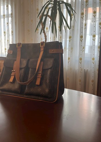 Kahverengi Baskılı Deri Tokalı Kadın Çanta - Görsel 2