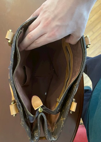 Kahverengi Baskılı Deri Tokalı Kadın Çanta - Görsel 5