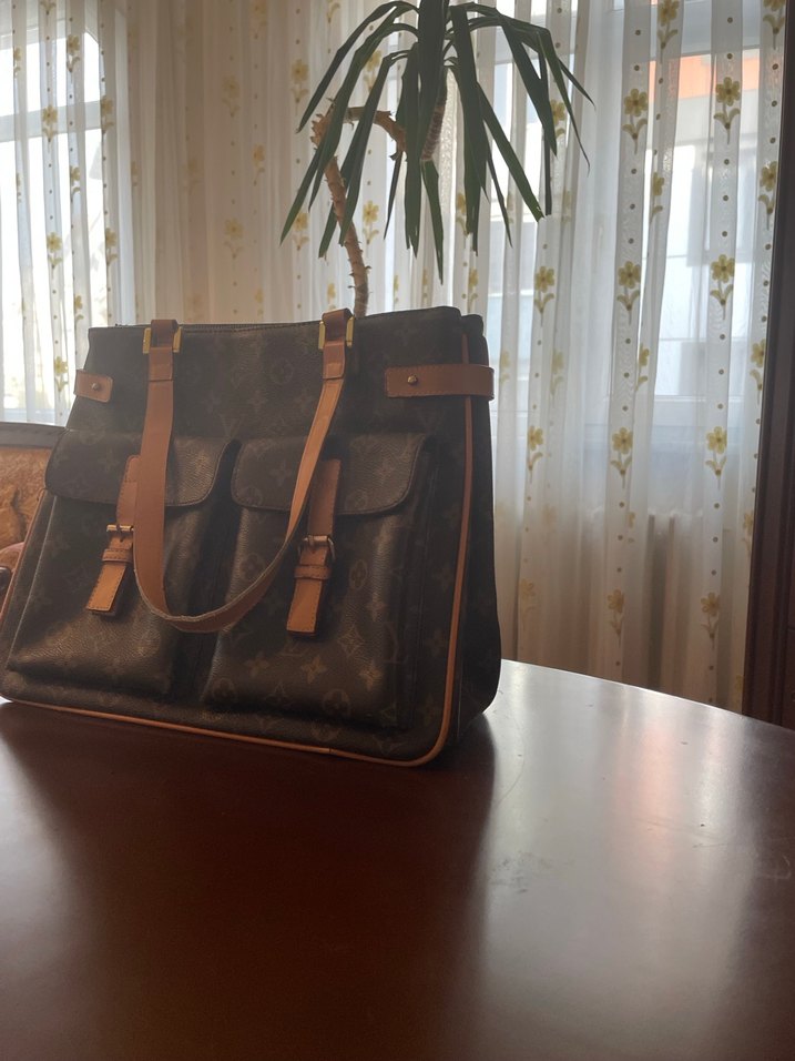 Kahverengi Baskılı Deri Tokalı Kadın Çanta - Görsel 2