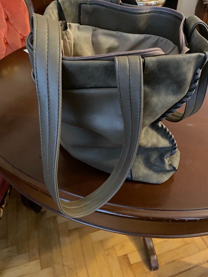 Kahverengi Süet Kadın Çanta - Görsel 3