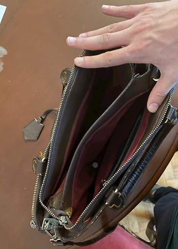 Klasik Kahverengi Deri Kadın Çanta - Görsel 4