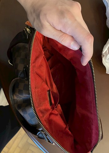 Kahverengi Deri Kareli Tokalı Kadın Çantası - Görsel 4