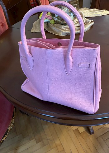 Pembe Deri Tokalı Kadın Çantası - Görsel 3