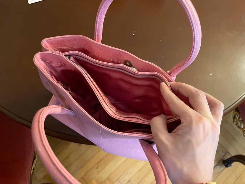 Pembe Deri Tokalı Kadın Çantası - Görsel 4