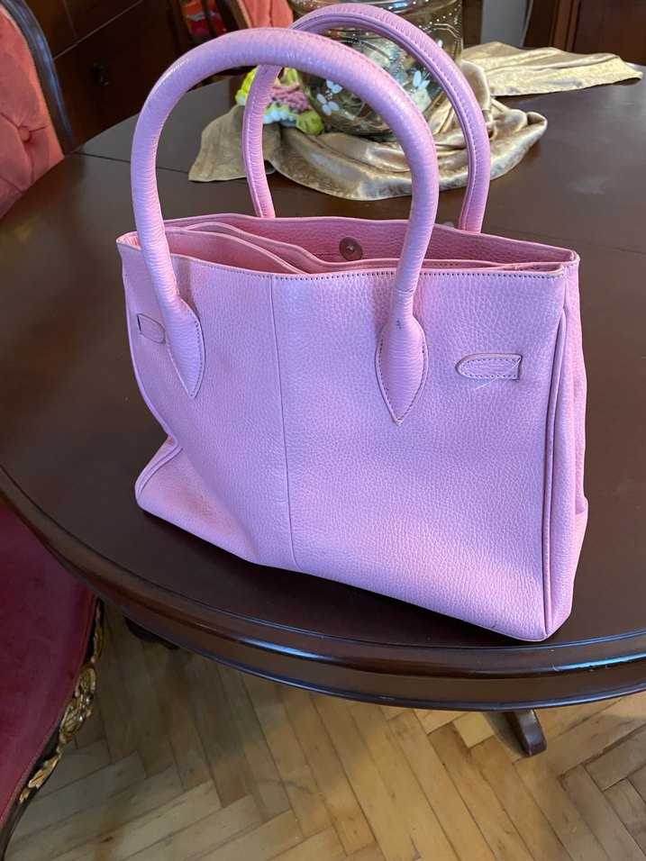 Pembe Deri Tokalı Kadın Çantası - Görsel 3