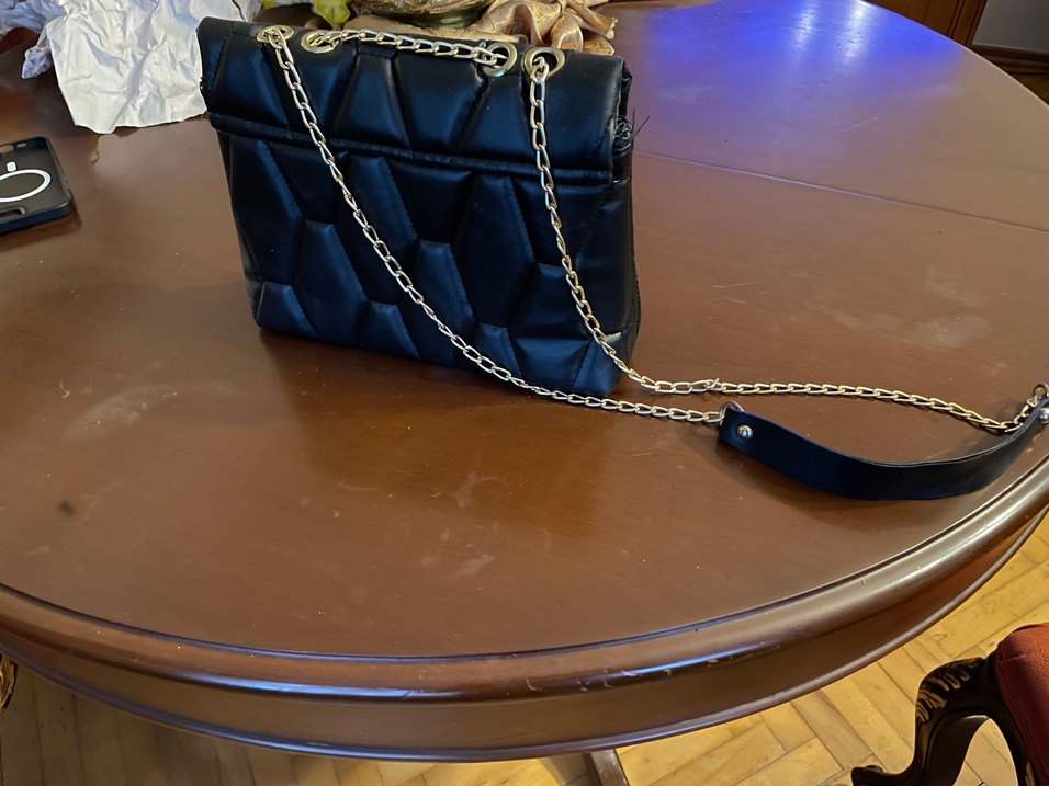 Siyah Deri Yılan Desenli Kadın Çanta - Görsel 3