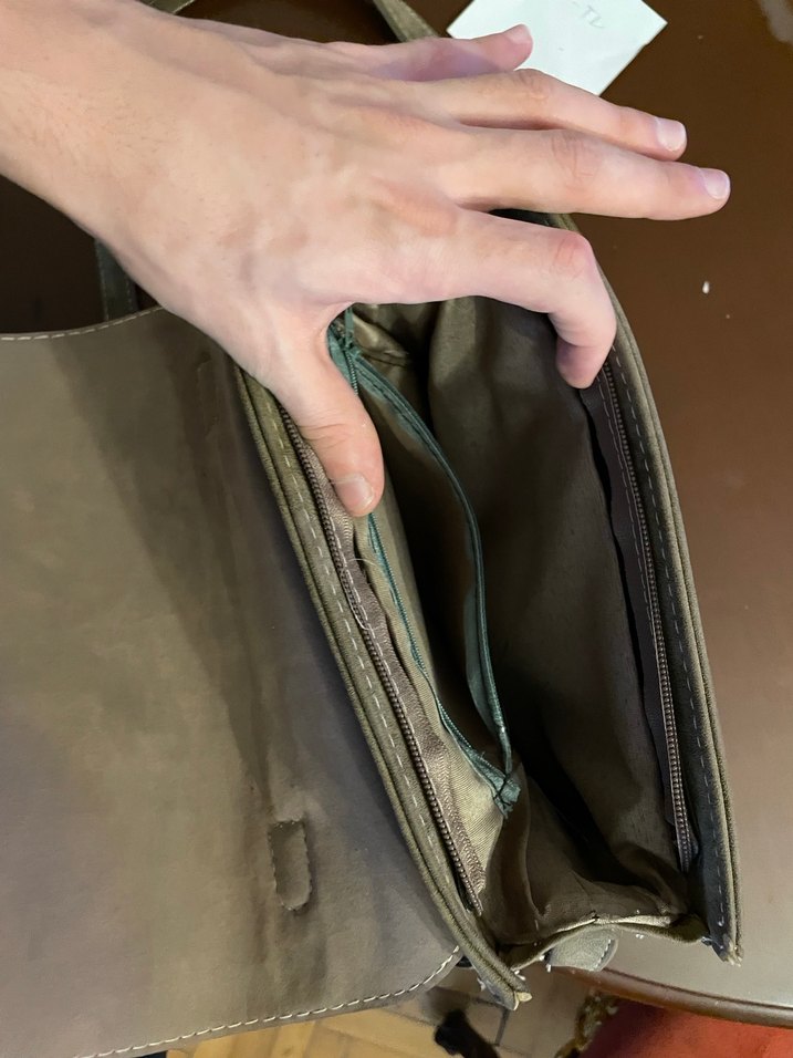 Bej Süet Kapaklı Kadın Çanta - Görsel 4