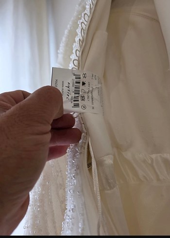 Uzun Kollu Straplez Prenses Gelinlik - Görsel 3