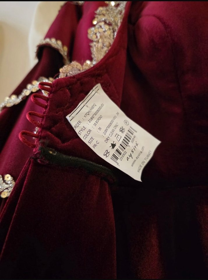 Uzun Kollu Straplez Prenses Gelinlik - Görsel 4