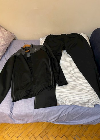 Siyah Adidas Fermuarlı Erkek eşofman - Görsel 3