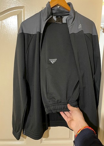 Siyah Adidas Fermuarlı Erkek eşofman - Görsel 2