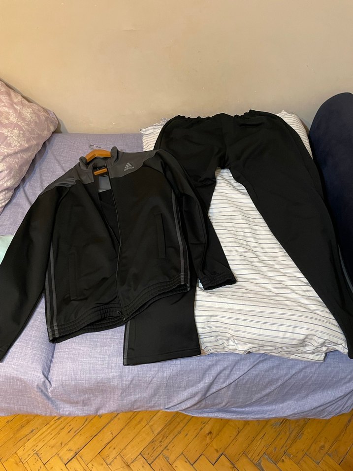 Siyah Adidas Fermuarlı Erkek eşofman - Görsel 3