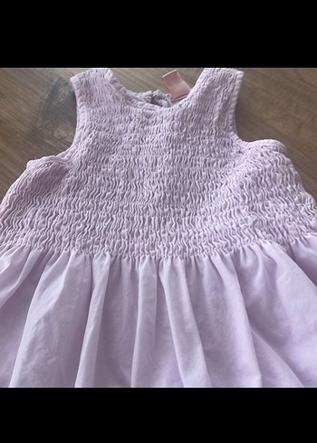 24-36 Ay Beden Kolsuz Pamuklu Kız Çocuk pembe elbise