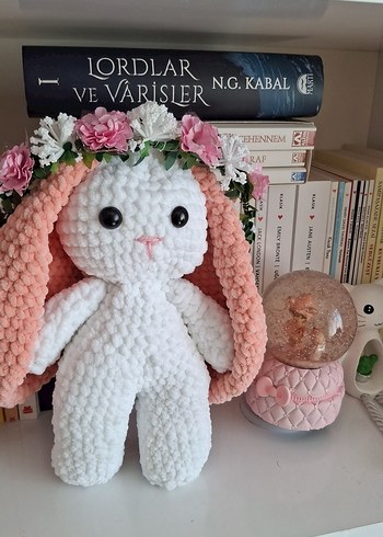 Beyaz Peluş Tavşan Oyuncak Amugurami