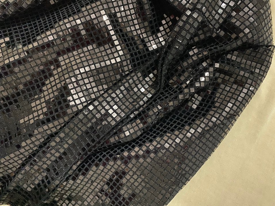 Suud Siyah Uzun Kollu Parlak Kadın Elbise - Görsel 5