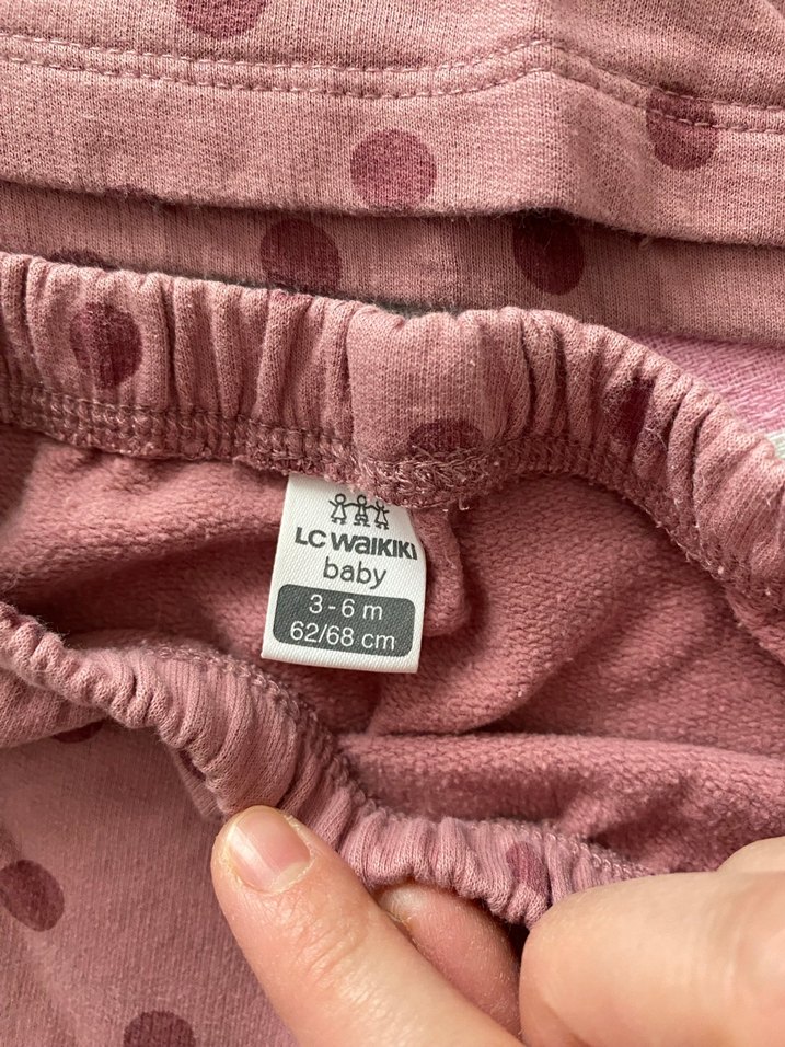 Pembe Puantiyeli Uzun Kollu Bebek Takımı - Görsel 2