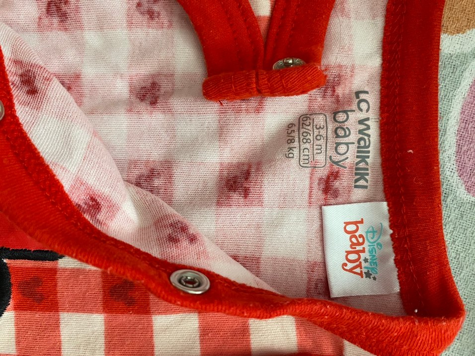 Kırmızı Desenli Minnie Bebek Tulumu - Görsel 2