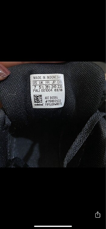 38 Beden siyah Renk Orijinal Adidas Postmove