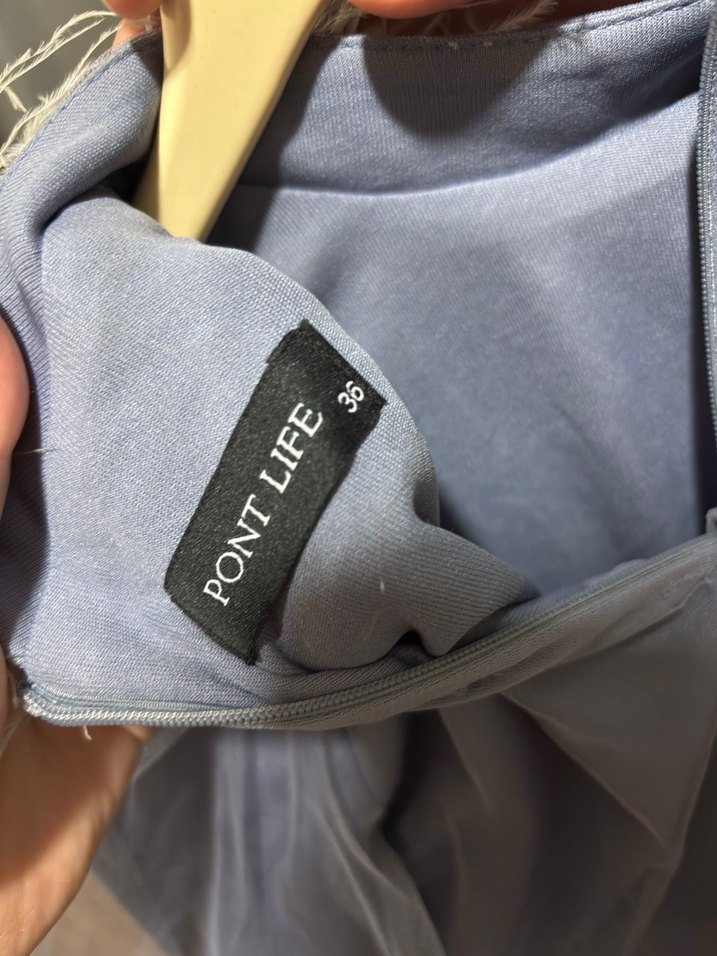 Uzun Gri Bohem Nakışlı Elbise - Görsel 4