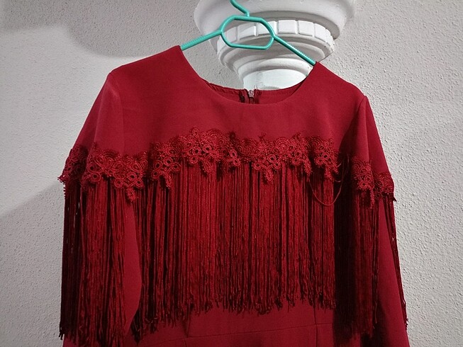 38 Beden bordo Renk Uzun elbise