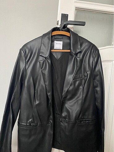 s Beden siyah Renk Deri blazer ceket