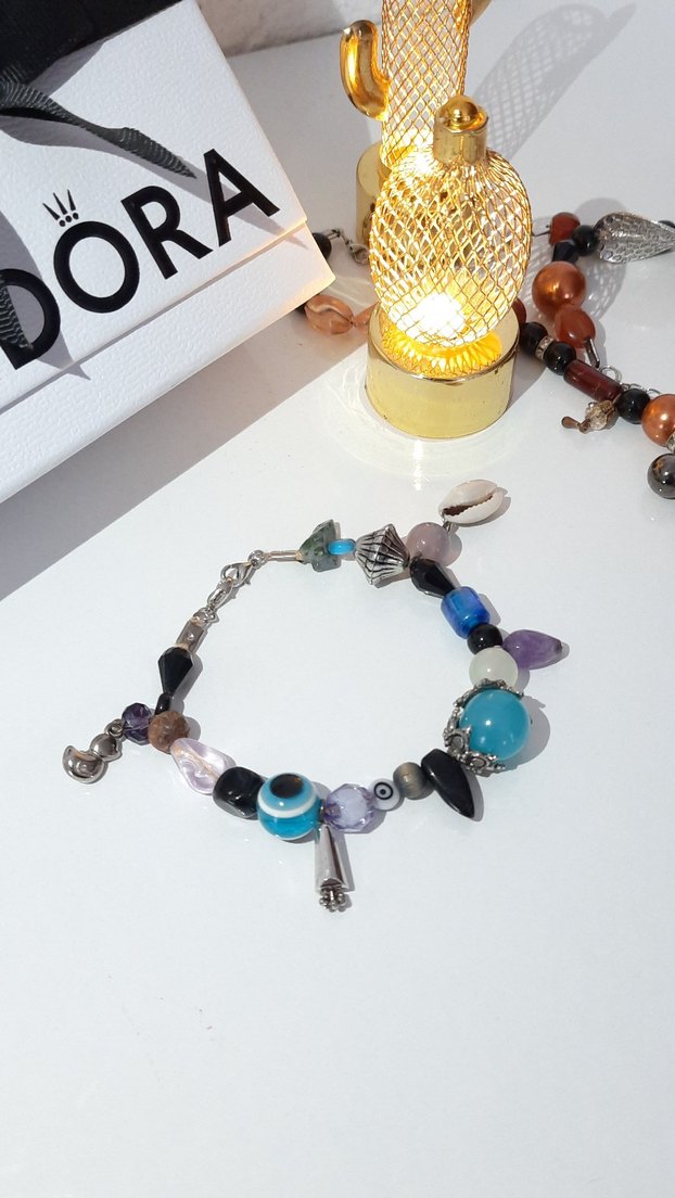 Turkuaz Boncuklu Bohem Bileklik - Görsel 2